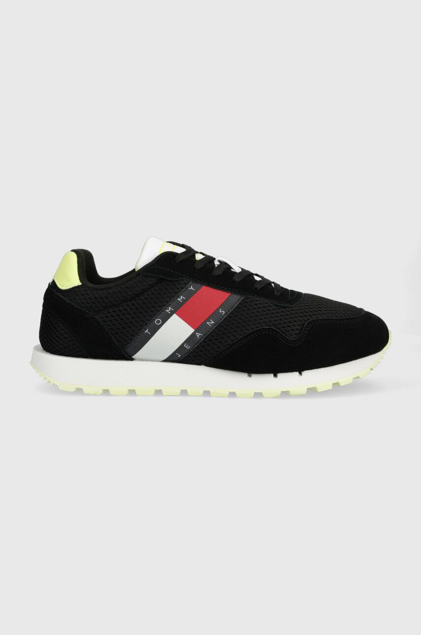 Sneakers boty Tommy Jeans RETRO RUNNER MESH černá barva, EM0EM01172 - černá -  Svršek: Textilní