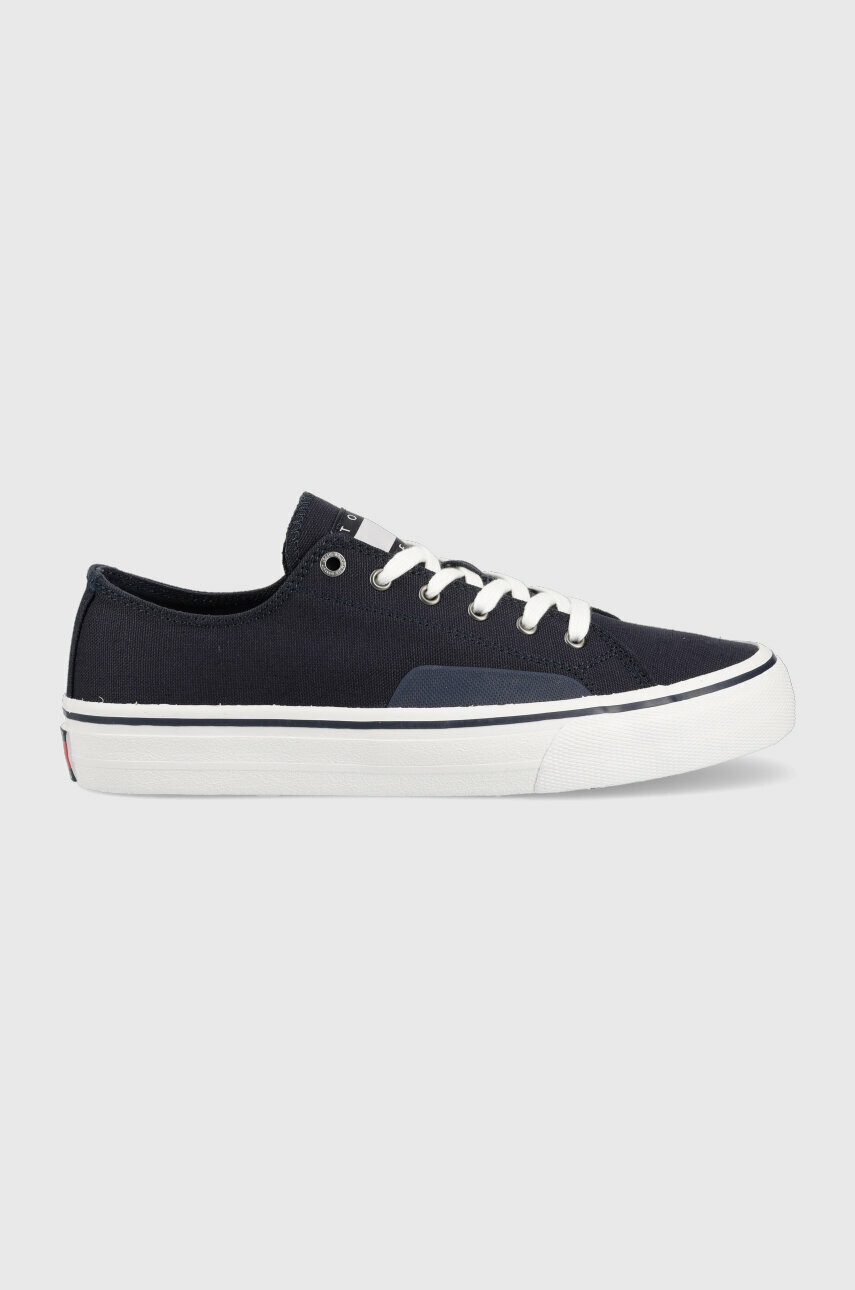 Tenisky Tommy Jeans SKATE CANVAS ESS pánské, tmavomodrá barva, EM0EM01175 - námořnická modř -  