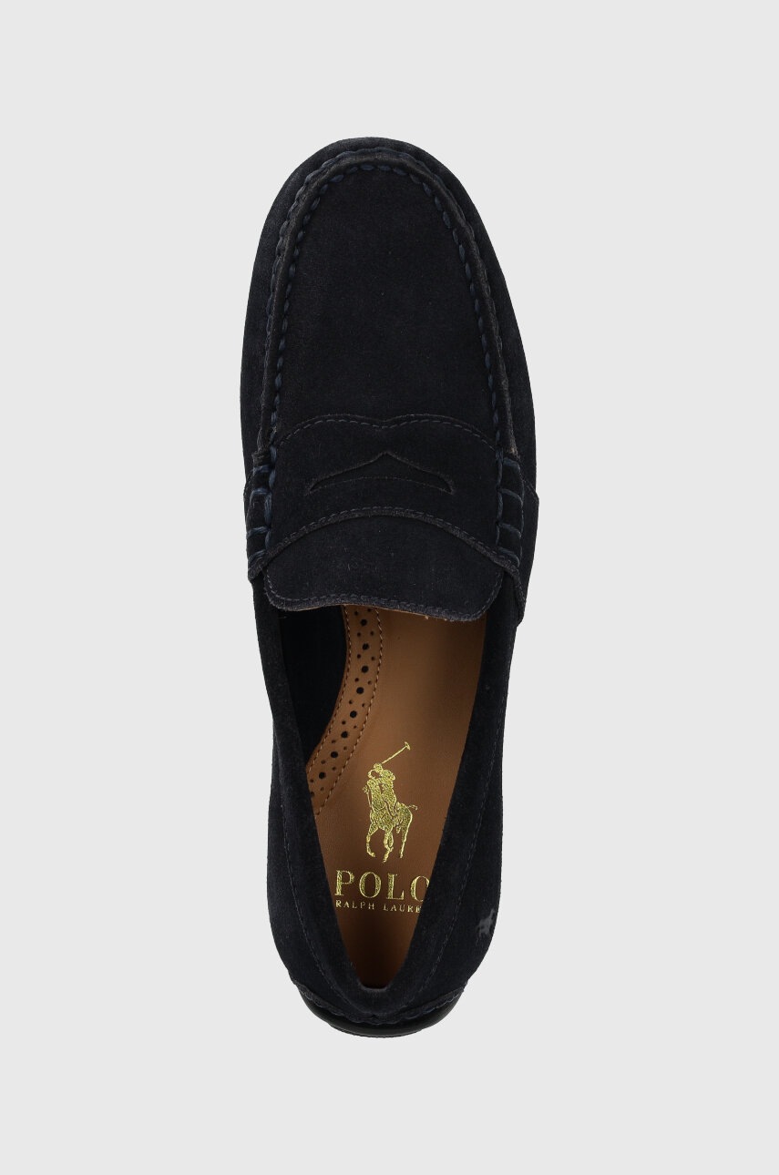 Замшеві мокасини Polo Ralph Lauren Reynold чоловічі колір синій 