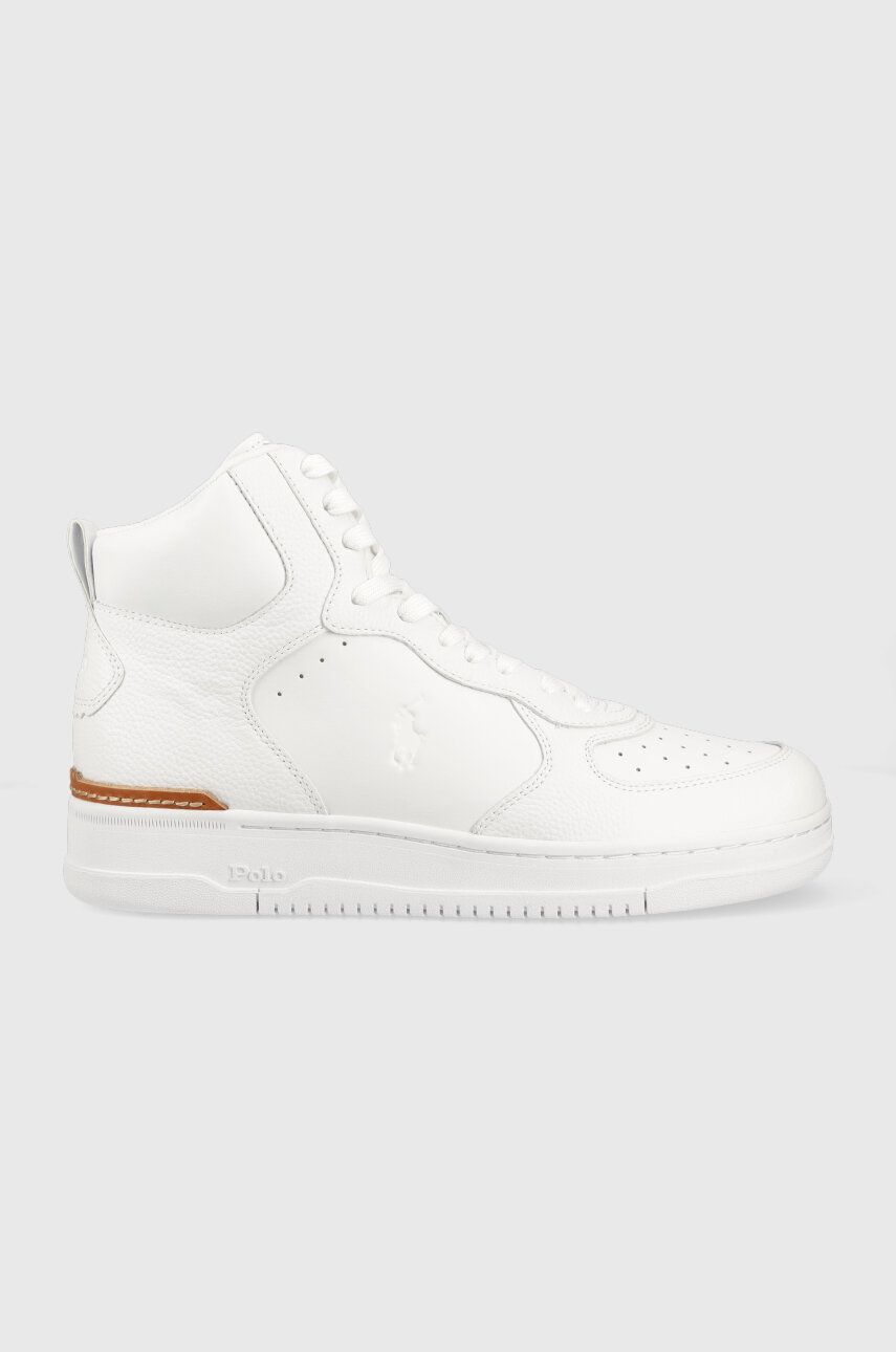 Sneakers boty Polo Ralph Lauren Masters Mid bílá barva, 809891805001 - bílá -  Svršek: Umělá hm