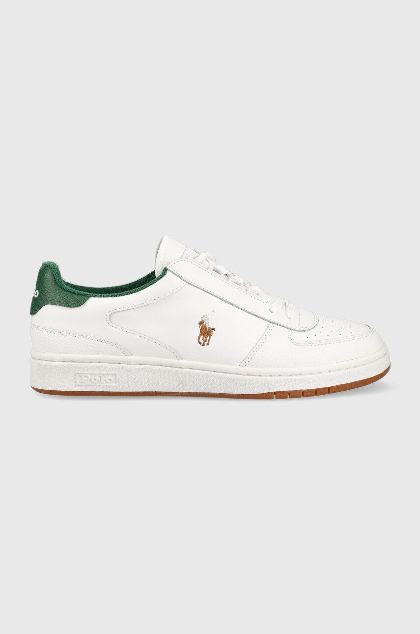 Kožené sneakers boty Polo Ralph Lauren POLO CRT PP bílá barva, 809892278004 - bílá -  Svršek: T