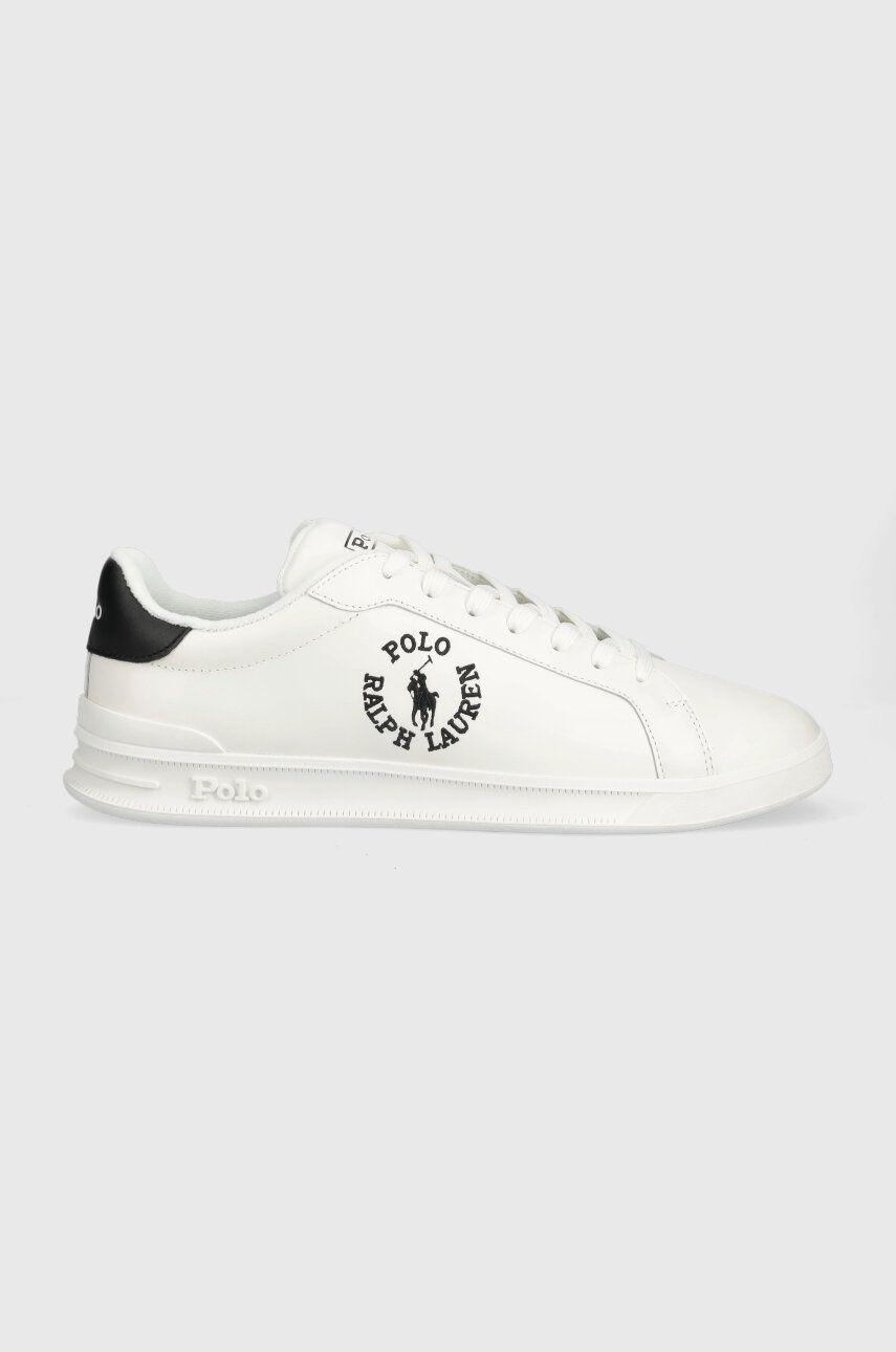 Kožené sneakers boty Polo Ralph Lauren Hrt Crt Cl bílá barva, 809892336001 - bílá -  Svršek: Př