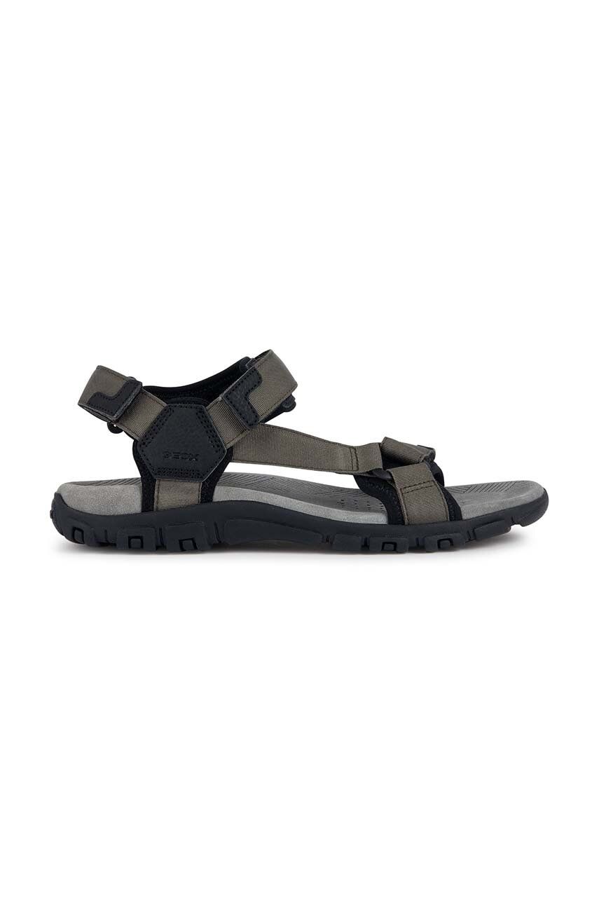 Sandály Geox UOMO SANDAL STRADA pánské, zelená barva - zelená -  Svršek: Umělá hmota