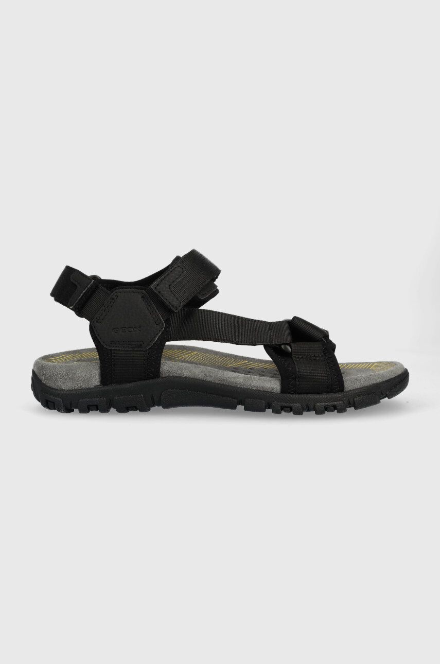 Geox sandale UOMO SANDAL STRADA barbati, culoarea negru