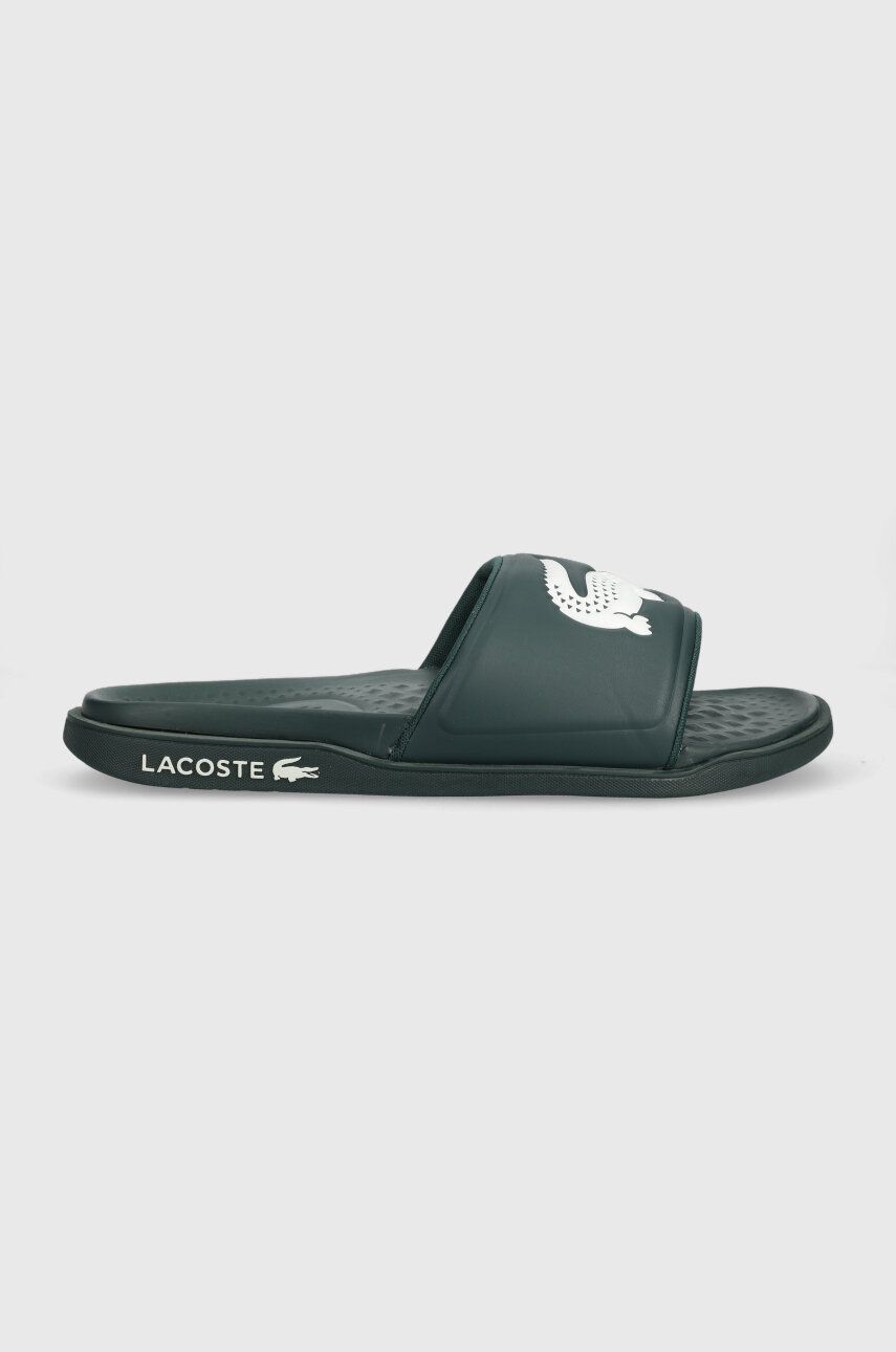 Lacoste papuci CROCO DUALISTE barbati, culoarea verde, 43CMA0020