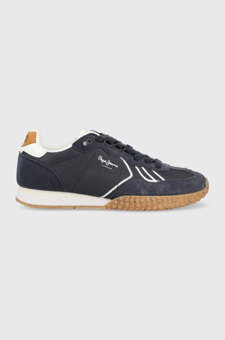 Sneakers boty Pepe Jeans HOLLAND tmavomodrá barva, PMS30940 - námořnická modř -  Svršek: Textil