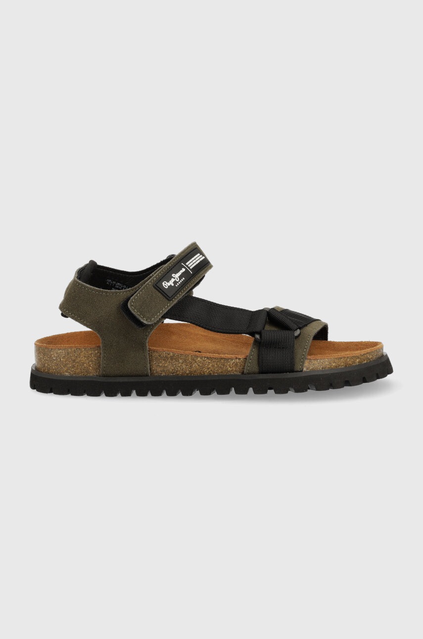 

Велурени сандали Pepe Jeans URBAN в зелено PMS90103, Зелен