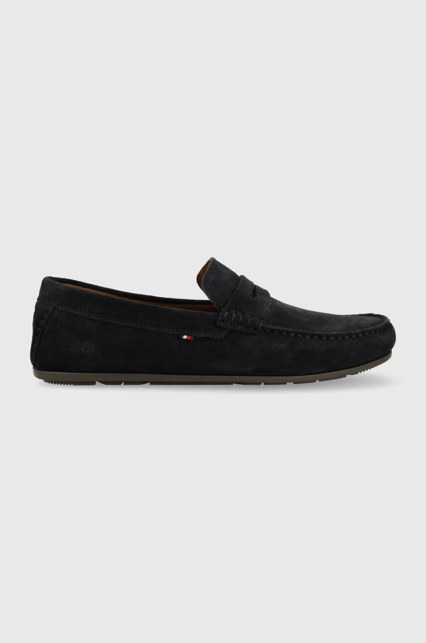 

Шкіряні мокасини Tommy Hilfiger CASUAL HILFIGER SUEDE DRIVER чоловічі колір синій FM0FM04271