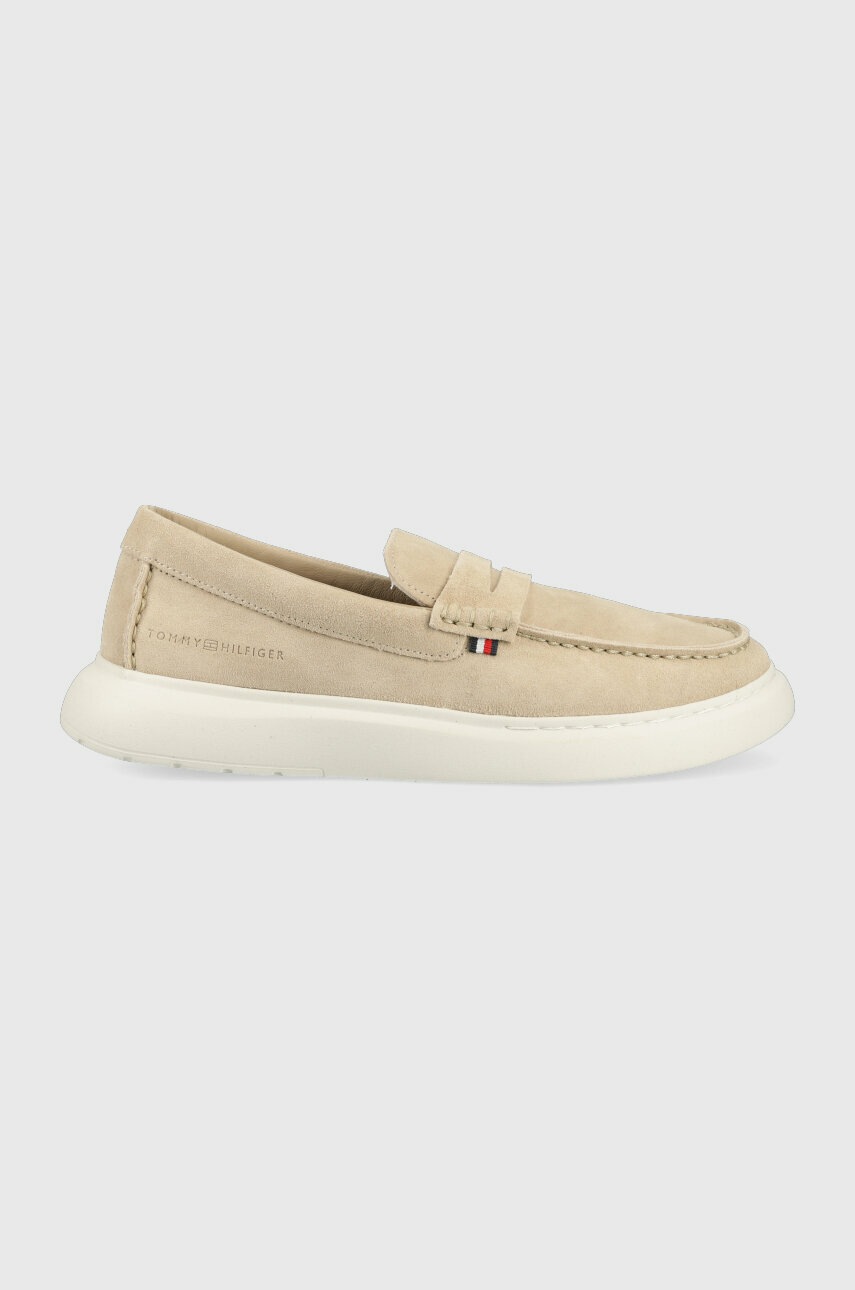 

Замшевые мокасины Tommy Hilfiger TOMMY HILFIGER HYBRID LOAFER мужские цвет бежевый FM0FM04440