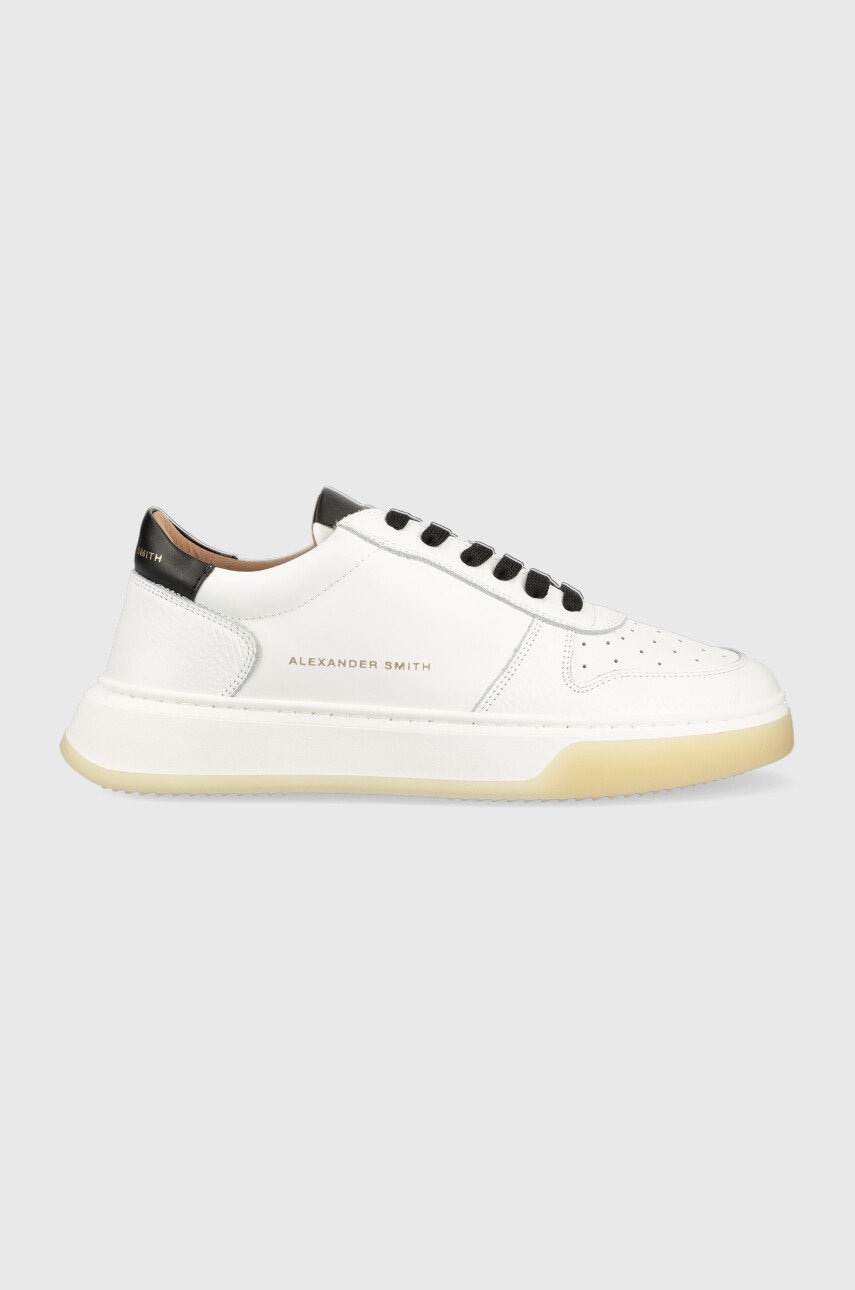 E-shop Kožené sneakers boty Alexander Smith Harrow bílá barva, ASAWT2U91WBK