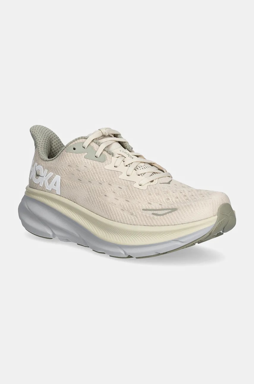 Hoka One One sneakers de alergat Clifton 9 culoarea bej Hoka One One sneakers de alergat Clifton 9 culoarea bej