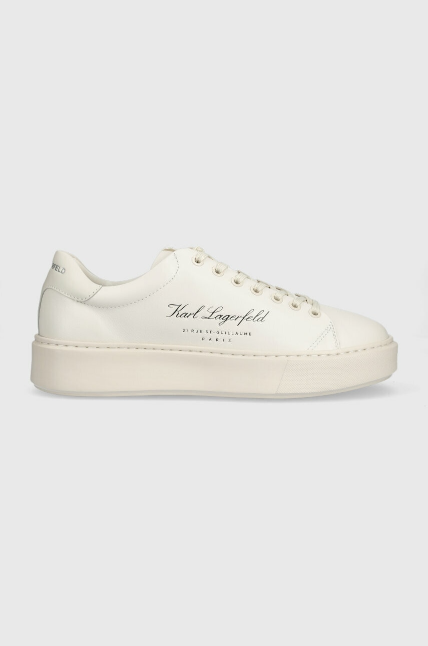 Karl Lagerfeld sneakers din piele MAXI KUP culoarea bej, KL52223
