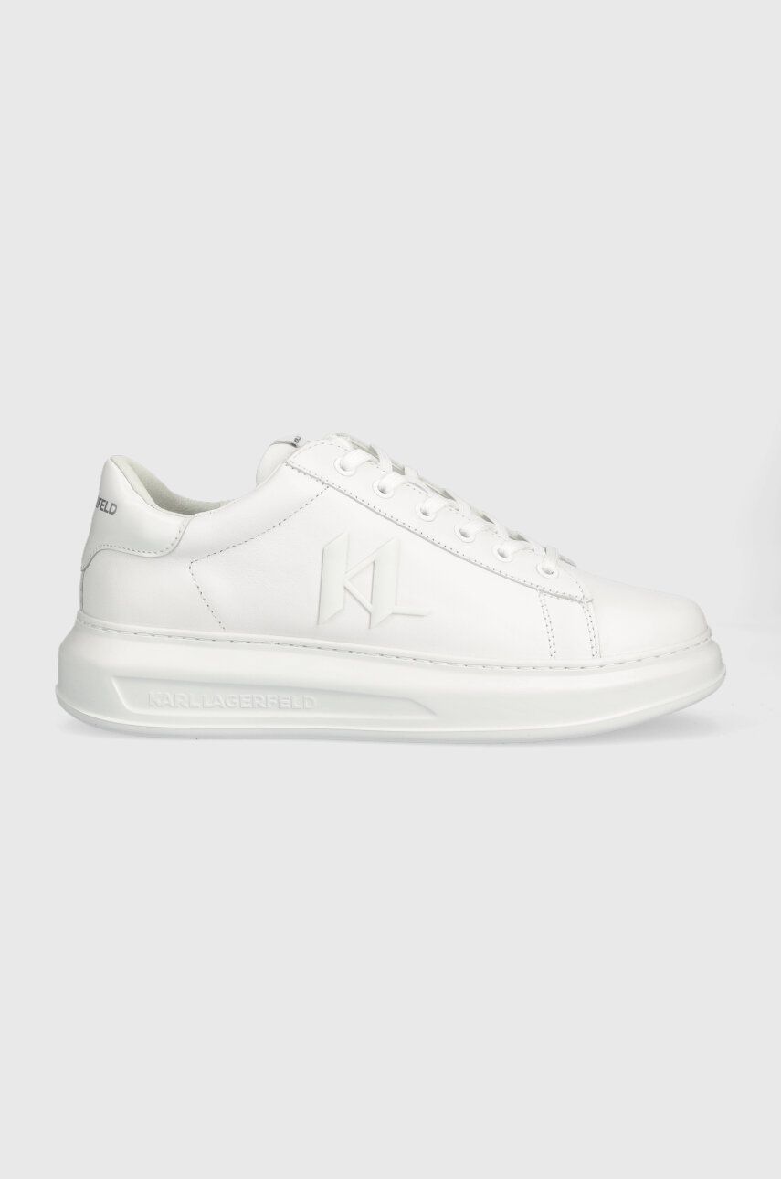 Levně Kožené sneakers boty Karl Lagerfeld KAPRI MENS bílá barva, KL52515