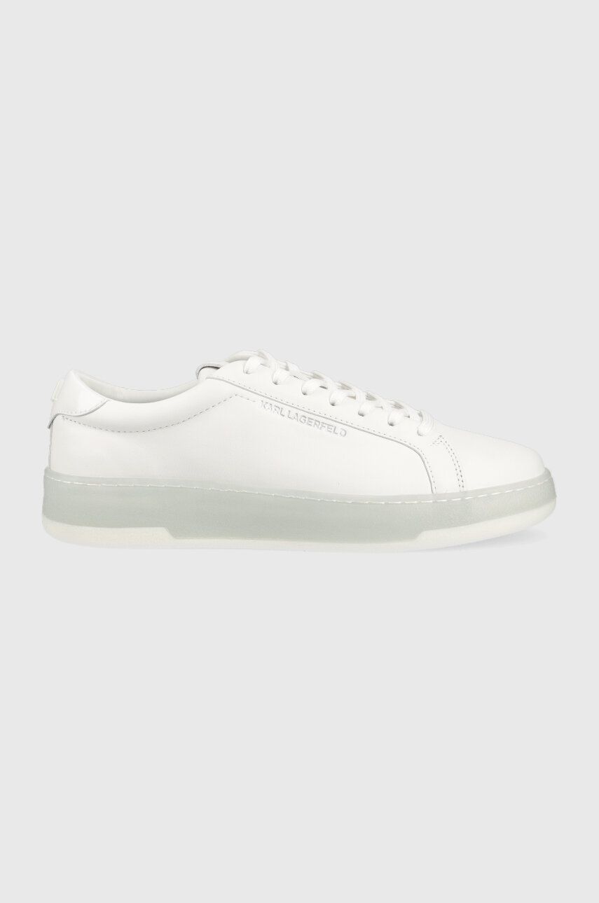 Levně Kožené sneakers boty Karl Lagerfeld KOURT III bílá barva, KL51515