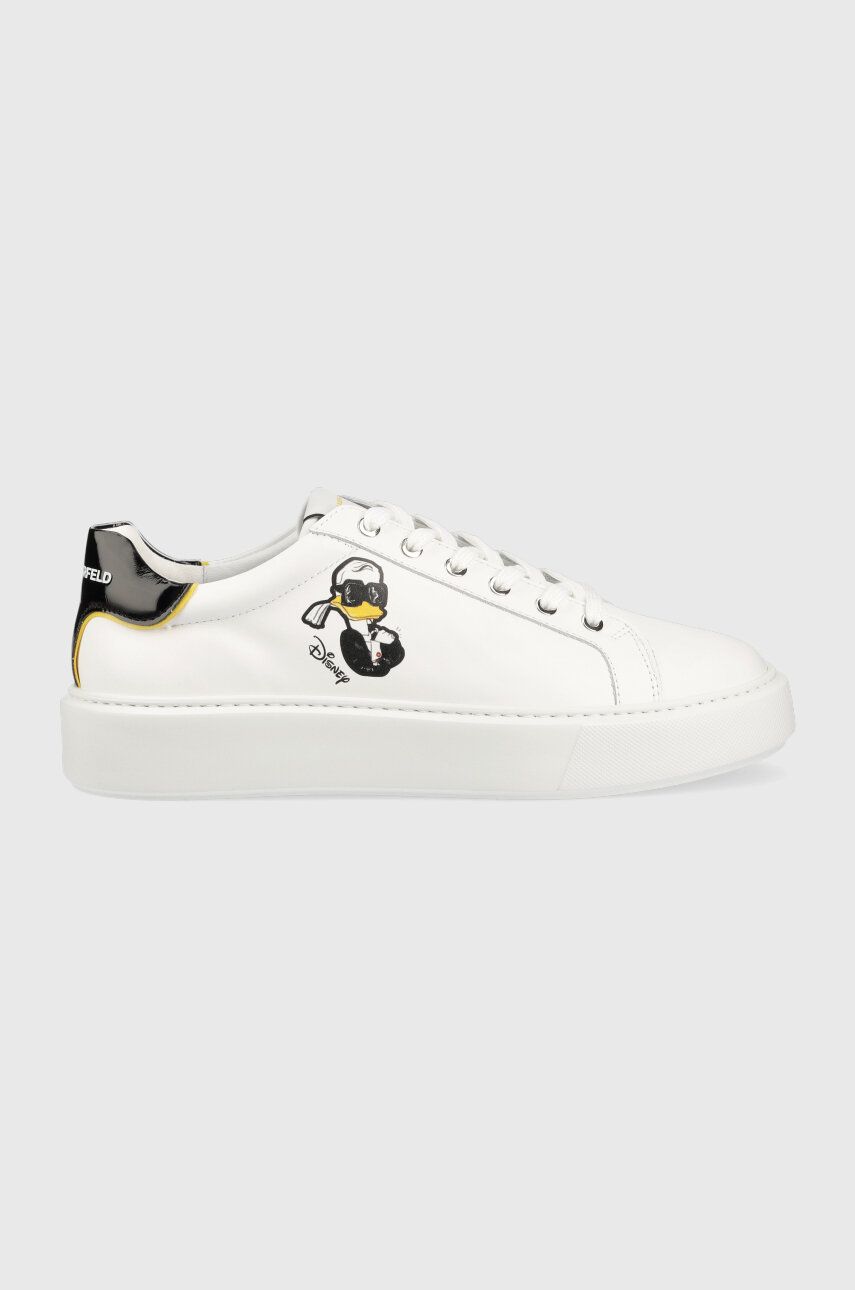 Kožené sneakers boty Karl Lagerfeld MAXI KUP X Disney bílá barva, KL95223D - bílá -  Svršek: Př