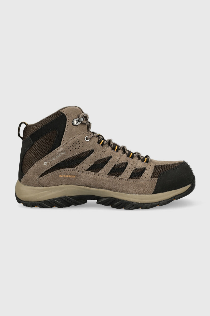 E-shop Boty Columbia Crestwood Mid Waterproof pánské, hnědá barva