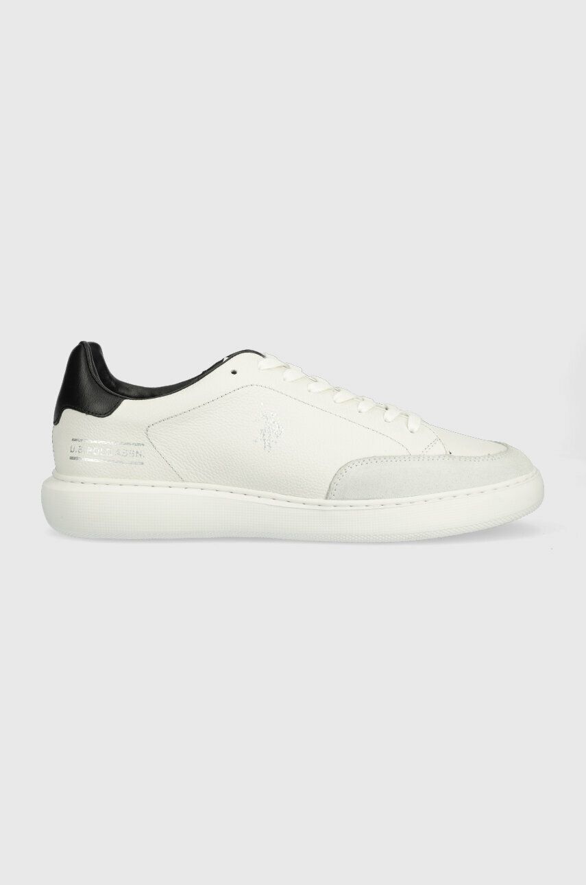 Kožené sneakers boty U.S. Polo Assn. CRYME bílá barva, CRYME005M