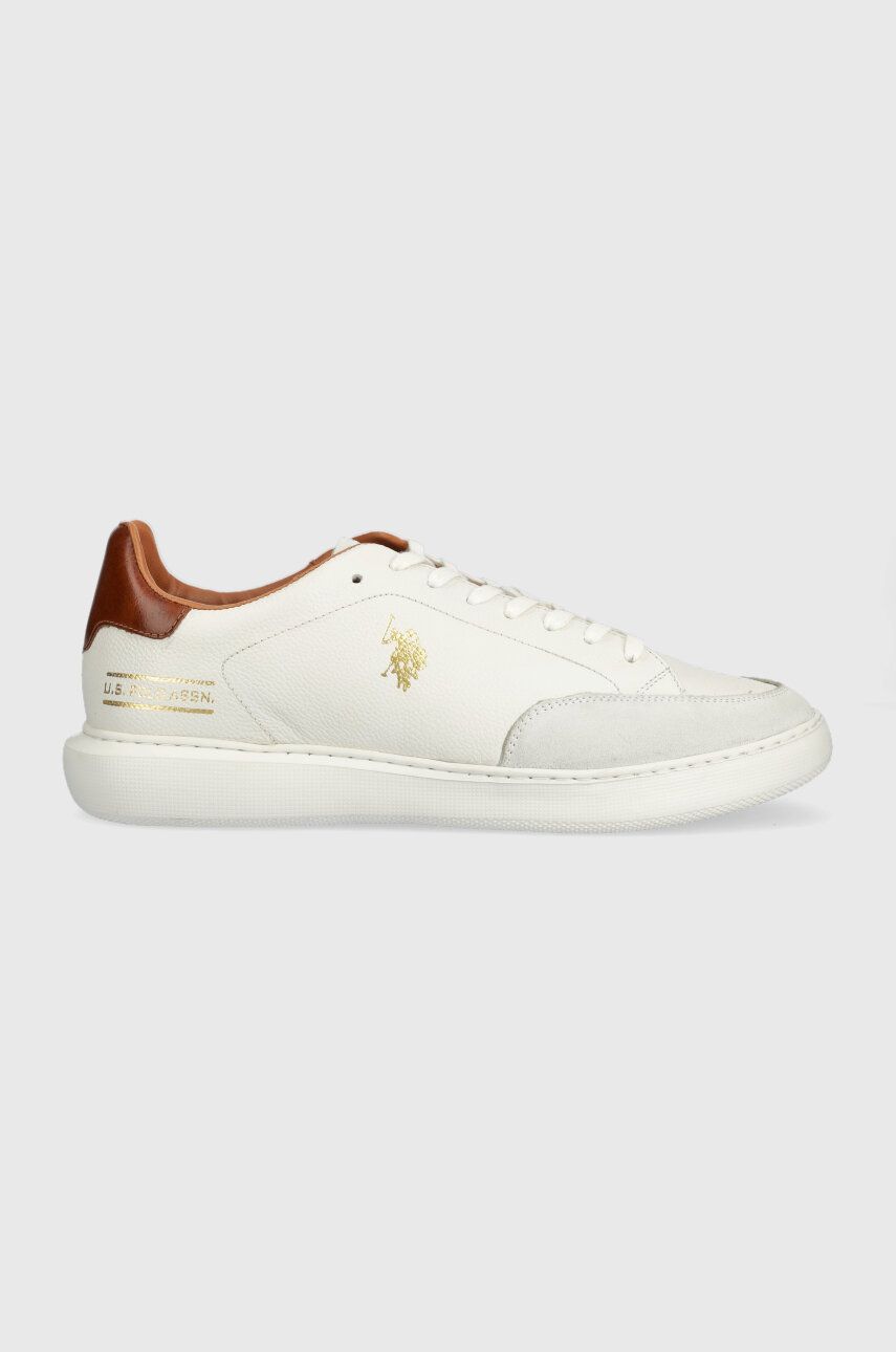 Kožené sneakers boty U. S. Polo Assn. CRYME bílá barva, CRYME005M - bílá - Svršek: Přírodní kůže