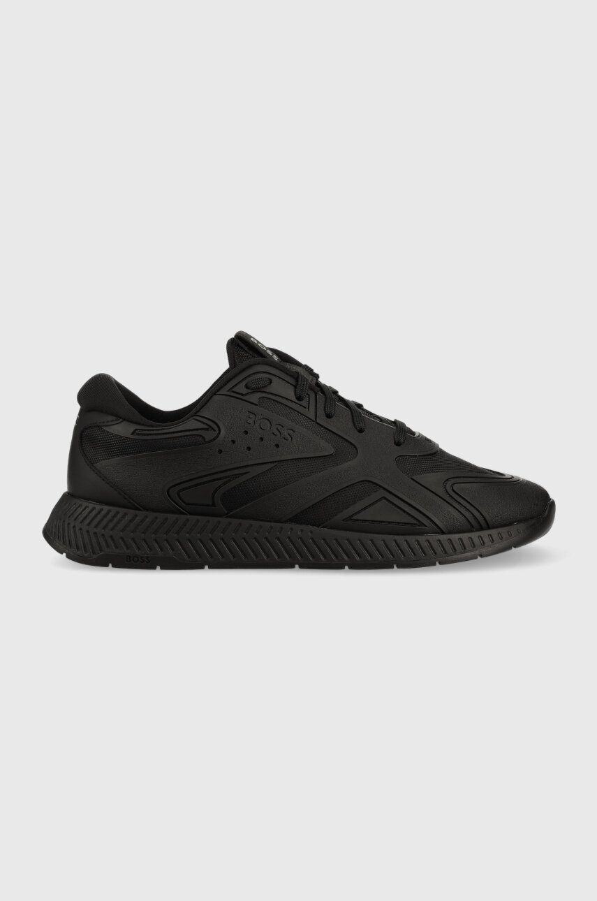 Sneakers boty BOSS Titanium černá barva, 50493215 - černá -  Svršek: Umělá hmota