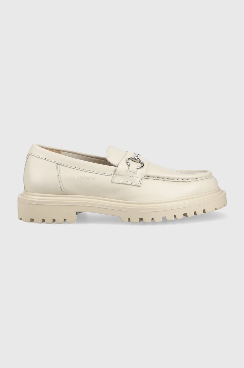 Gant Mocasini De Piele Jackmote Barbati, Culoarea Bej, 26671781.g21