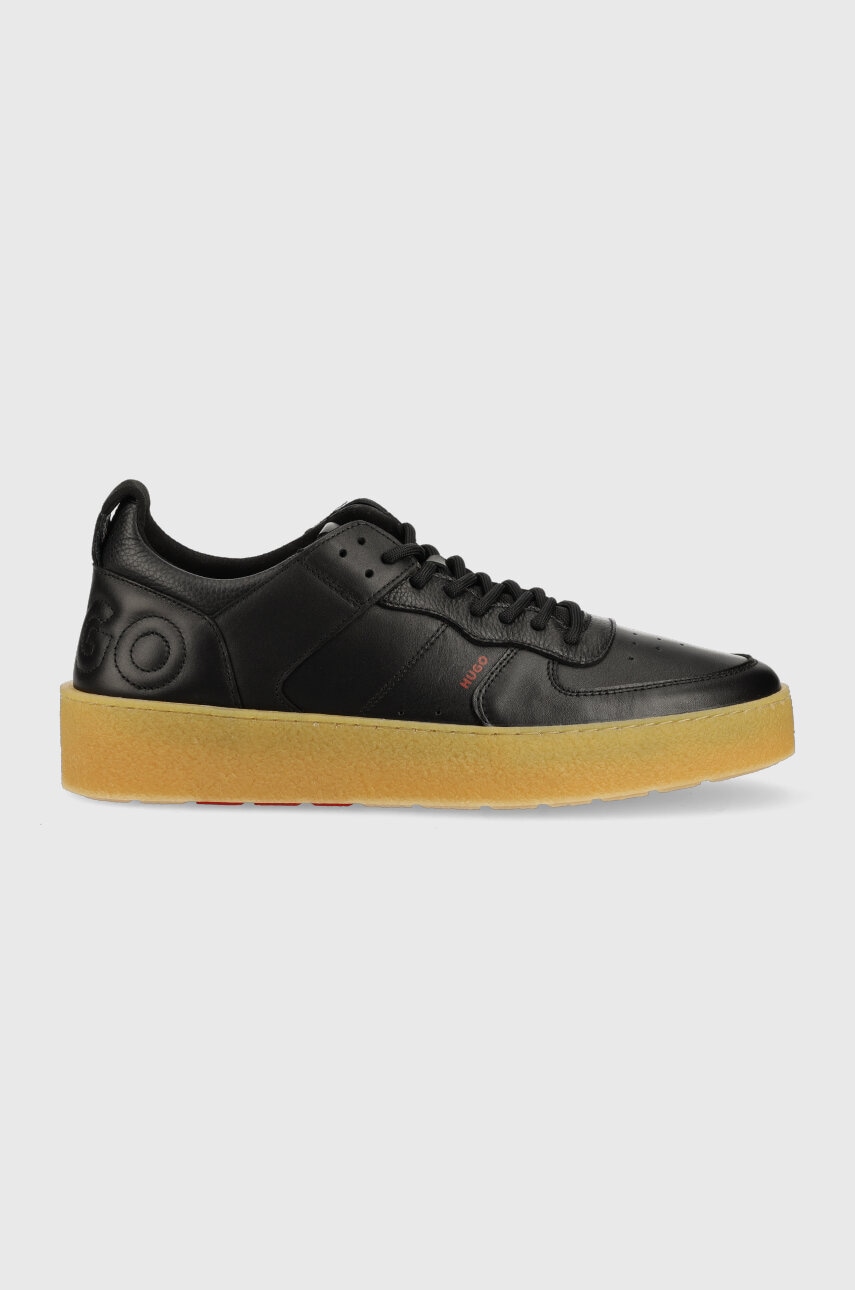 Hugo Sneakers Din Piele Evan Culoarea Negru, 50493175