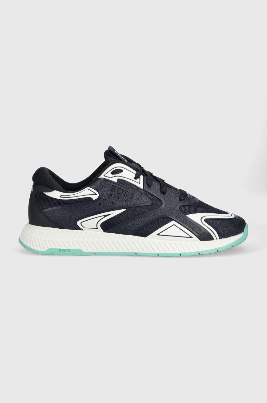 Sneakers boty BOSS Titanium tmavomodrá barva, 50493215 - námořnická modř -  Svršek: Umělá hmota