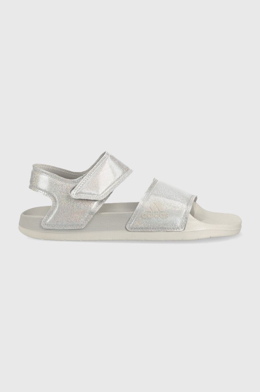 Levně Sandály adidas stříbrná barva