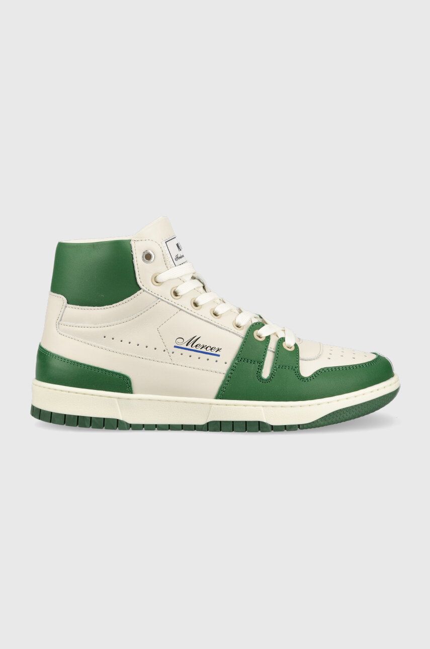 Levně Kožené sneakers boty Mercer Amsterdam The Brooklyn High zelená barva
