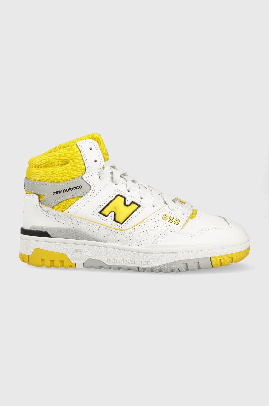 Kožené sneakers boty New Balance bílá barva, BB650RCG-RCG - bílá -  Svršek: Textilní materiál