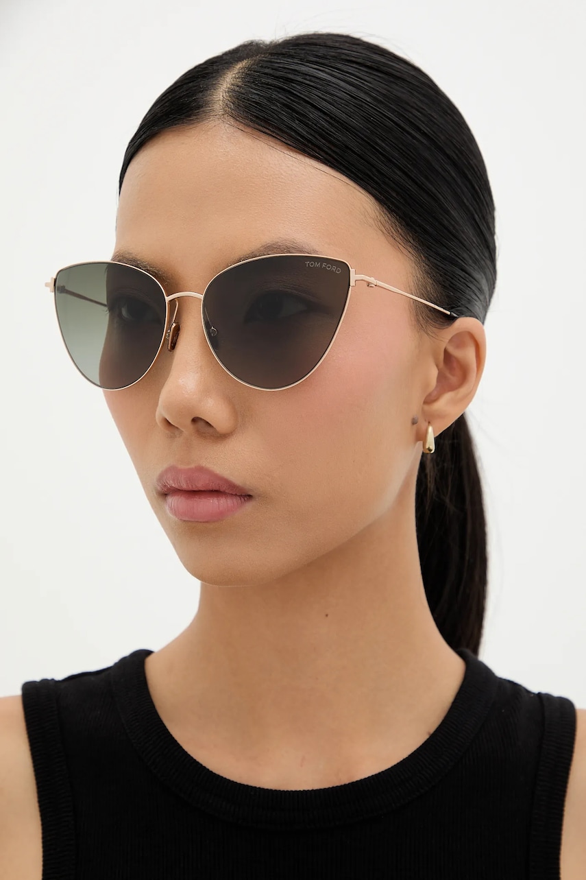 Tom Ford ochelari de soare femei, culoarea negru