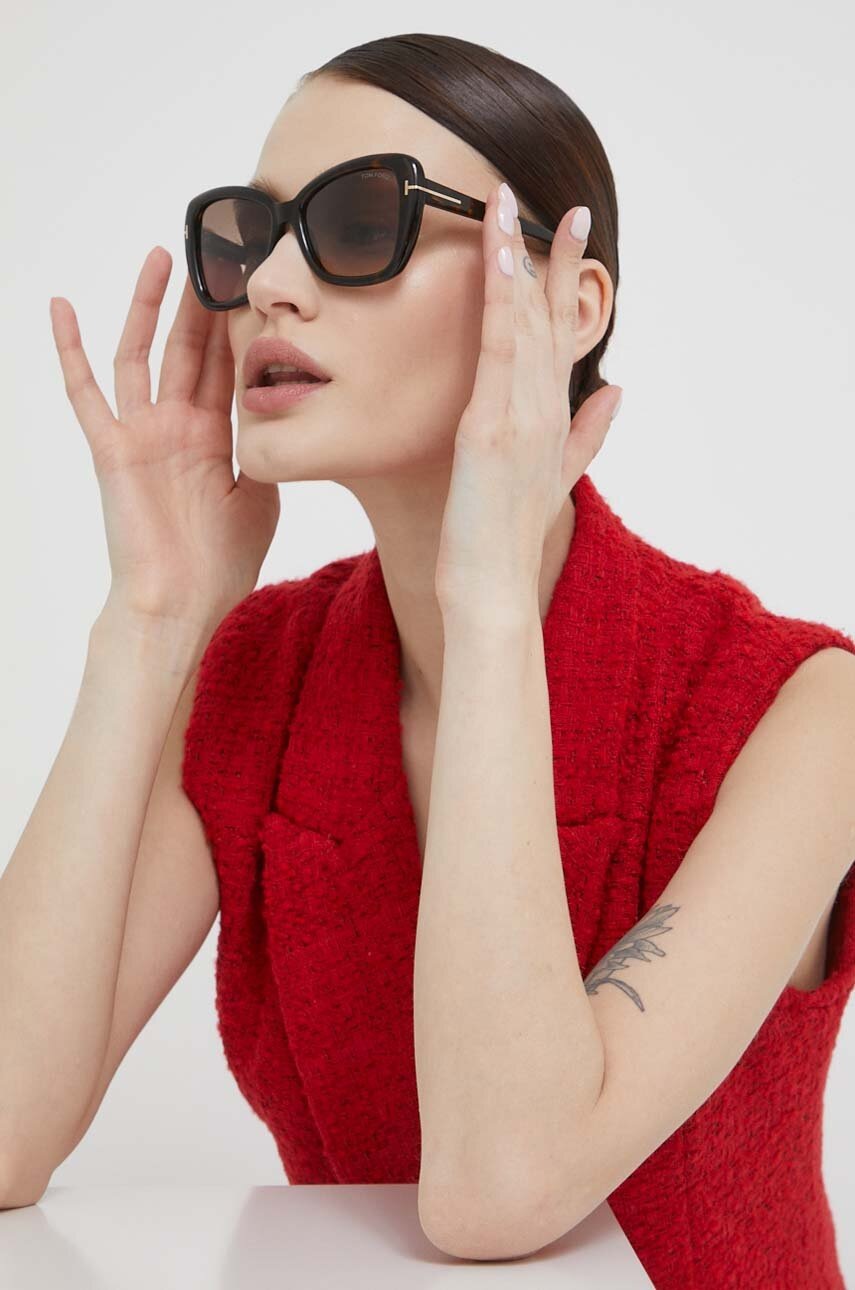 Tom Ford ochelari de soare femei, culoarea maro