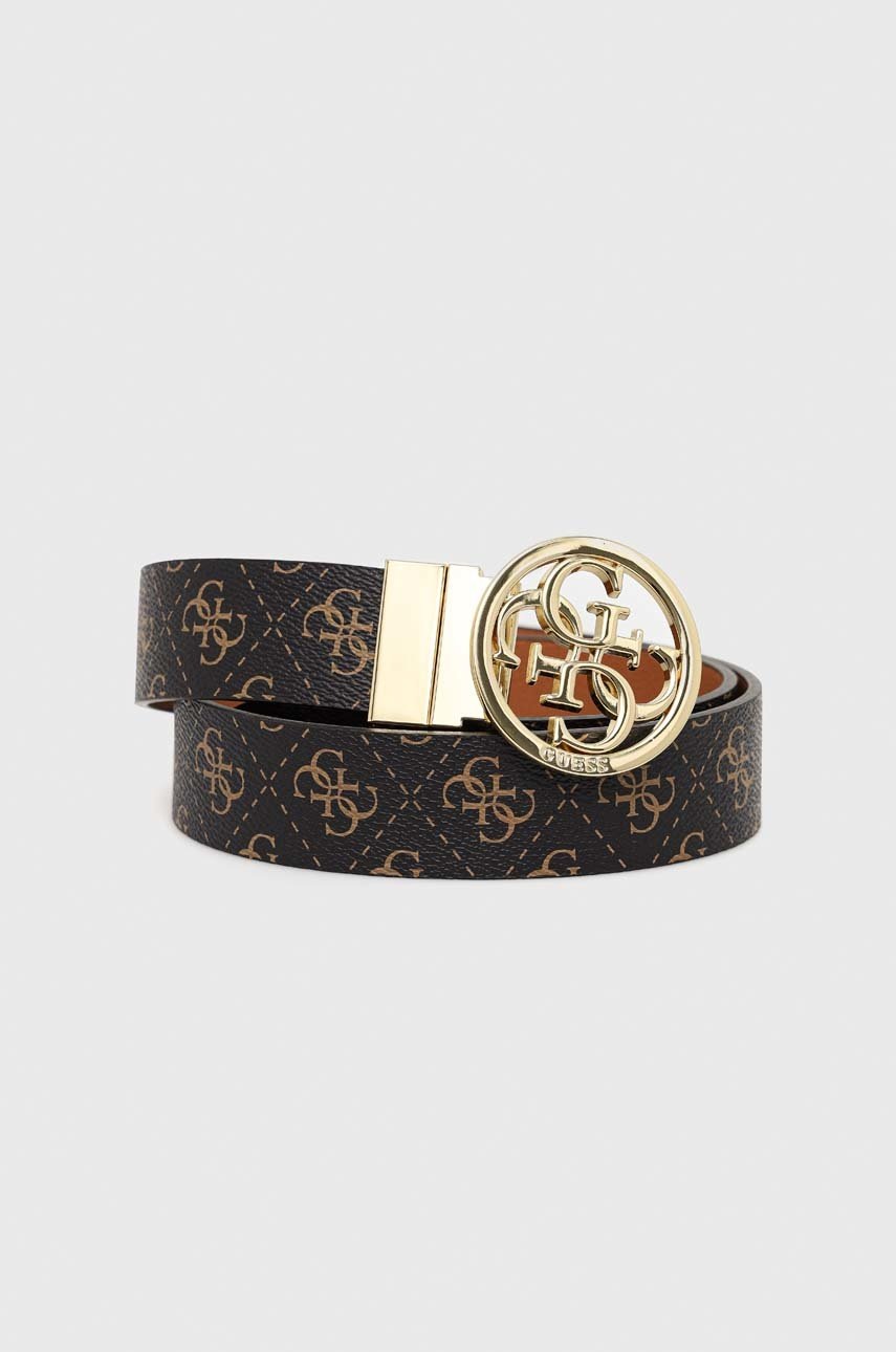 

двосторонній ремінь Guess жіночий колір коричневий