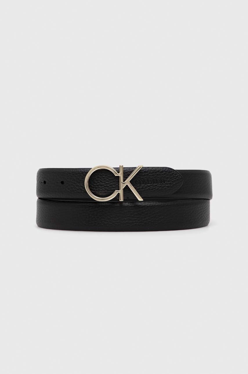 

Кожен колан Calvin Klein дамски в черно, Черен