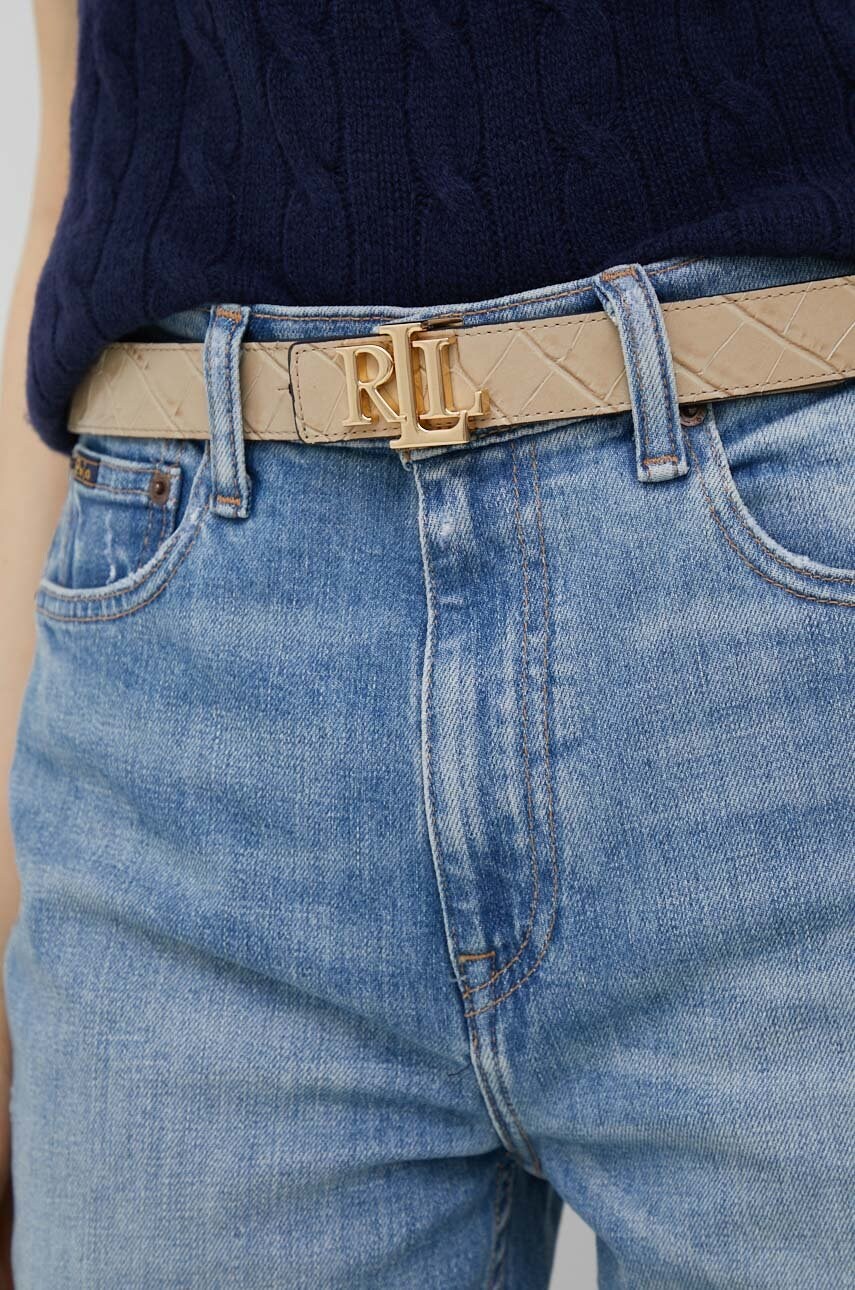 

Кожен колан с две лица Lauren Ralph Lauren дамски в бежово, Бежов