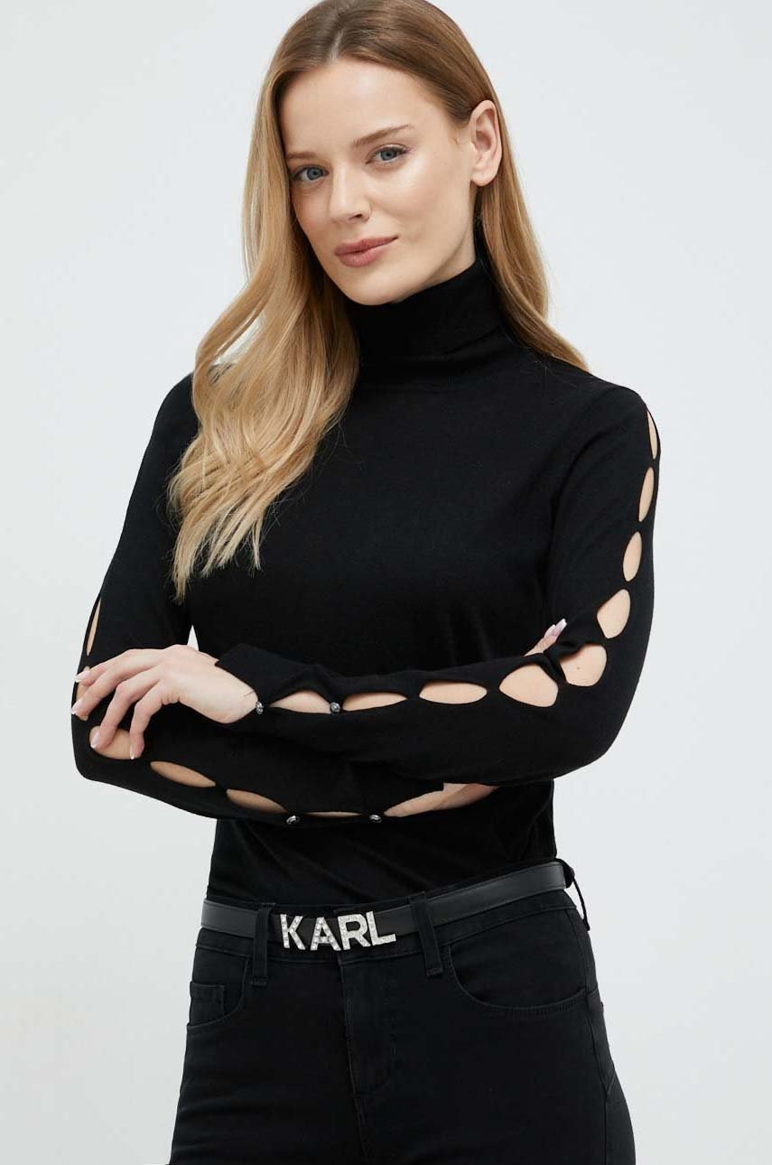 

Кожаный ремень Karl Lagerfeld женский цвет чёрный