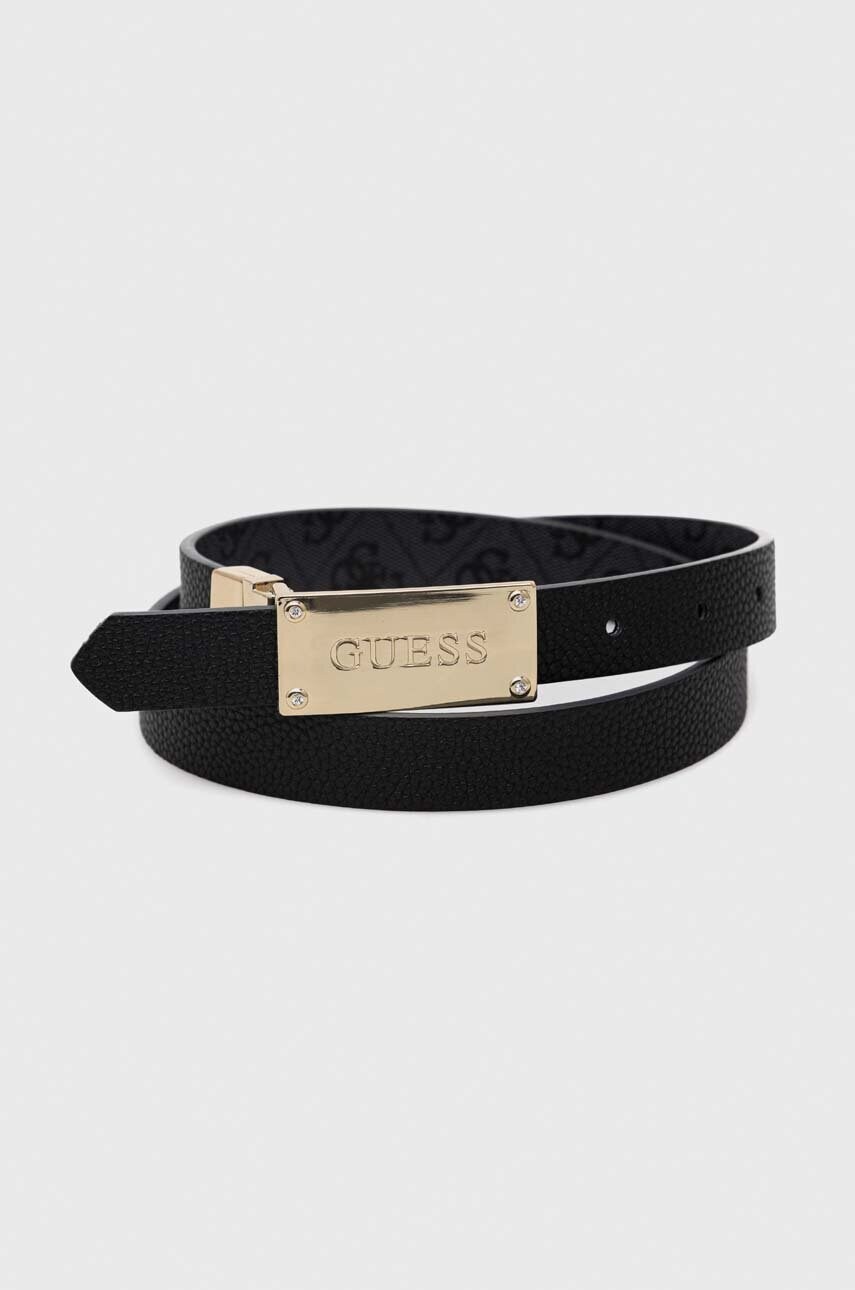 

Колан с две лица Guess дамски в черно, Черен