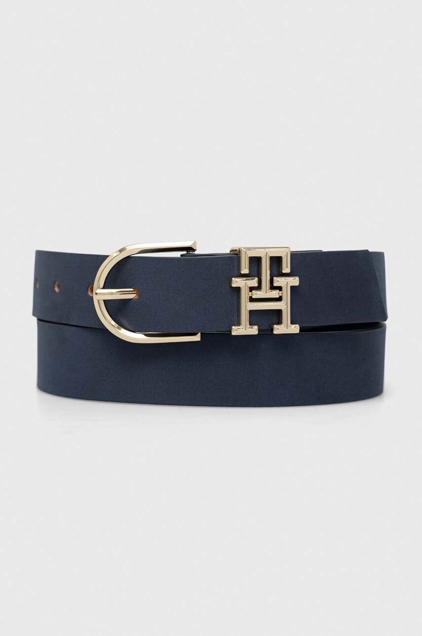

Шкіряний ремінь Tommy Hilfiger жіночий колір синій