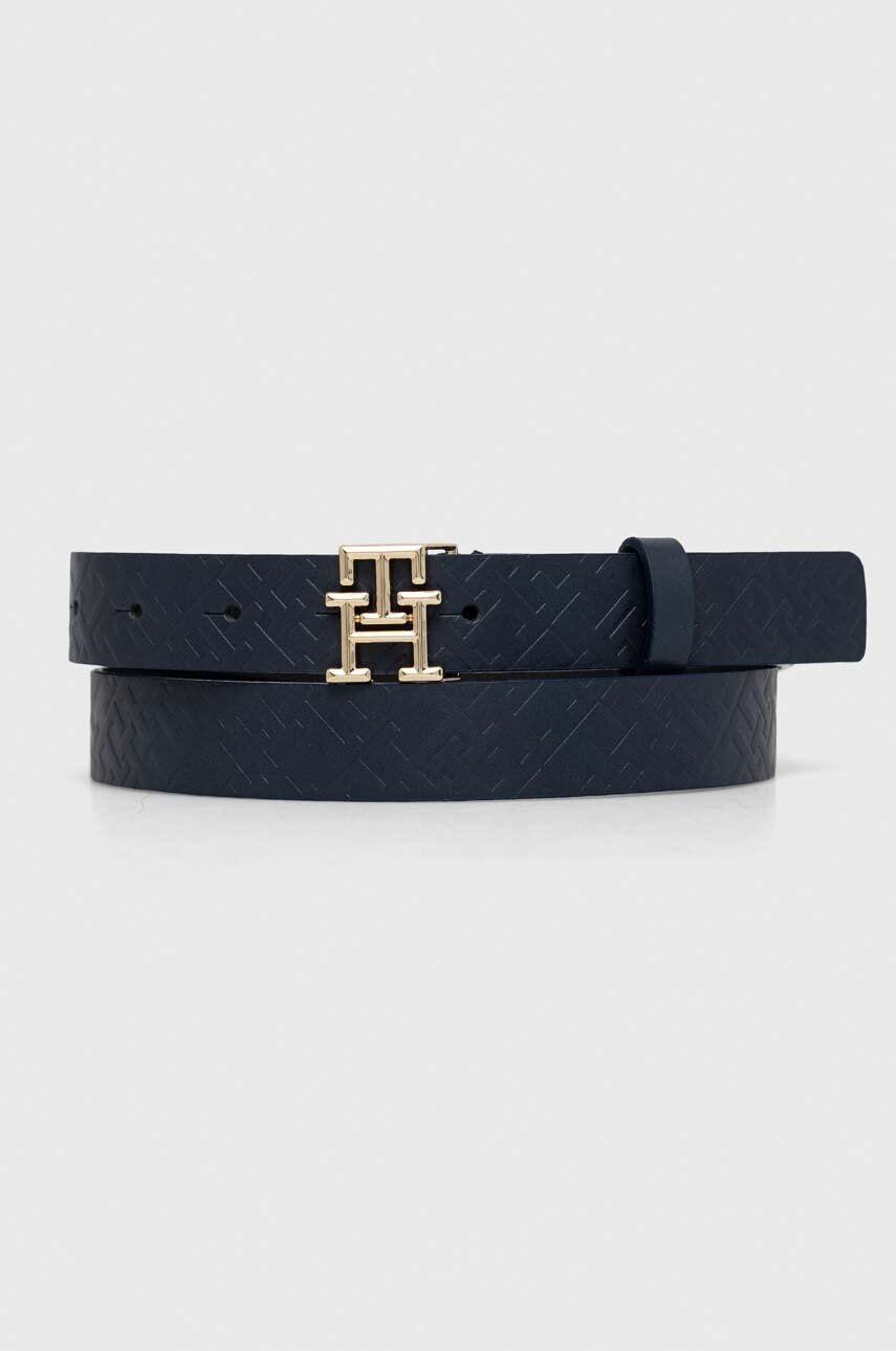

Шкіряний ремінь Tommy Hilfiger жіночий колір синій