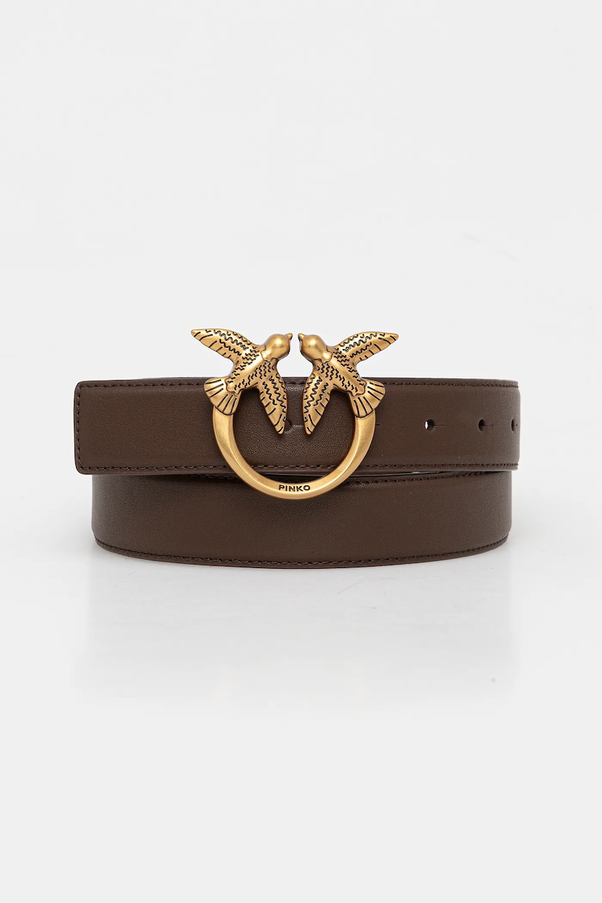 Pinko pasek skórzany damski kolor brązowy 100125 A0F1