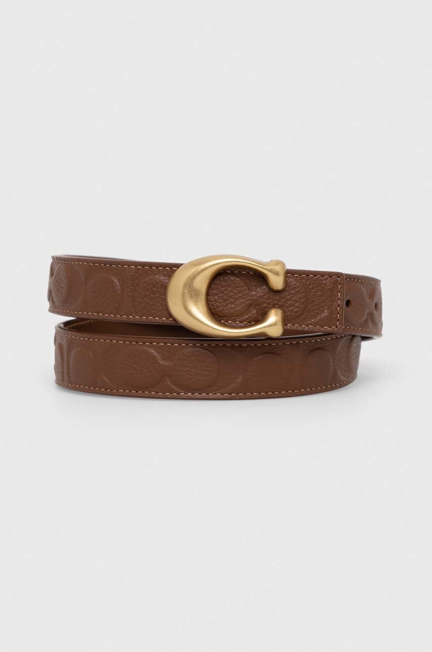 

Кожен колан с две лица Coach дамски в кафяво, Кафяв