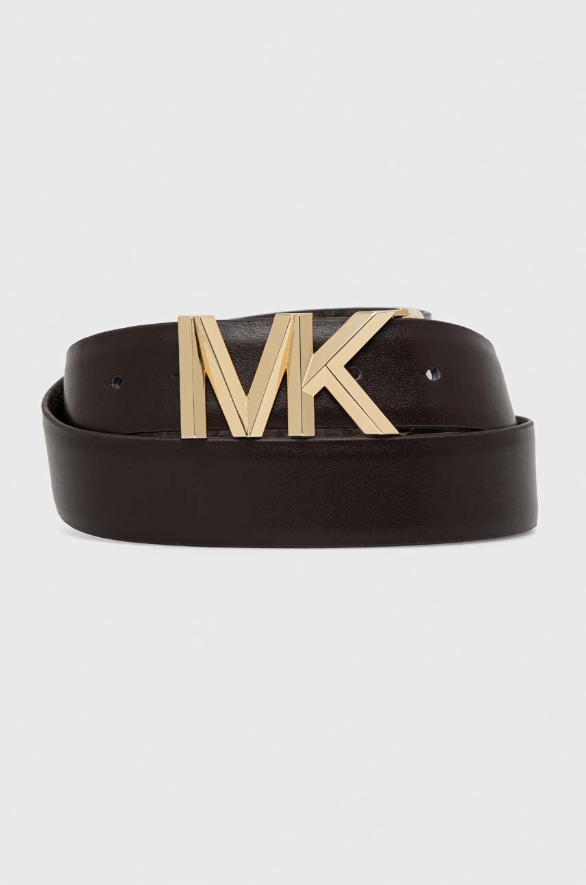 

Двосторонній шкіряний ремінь MICHAEL Michael Kors жіночий колір коричневий