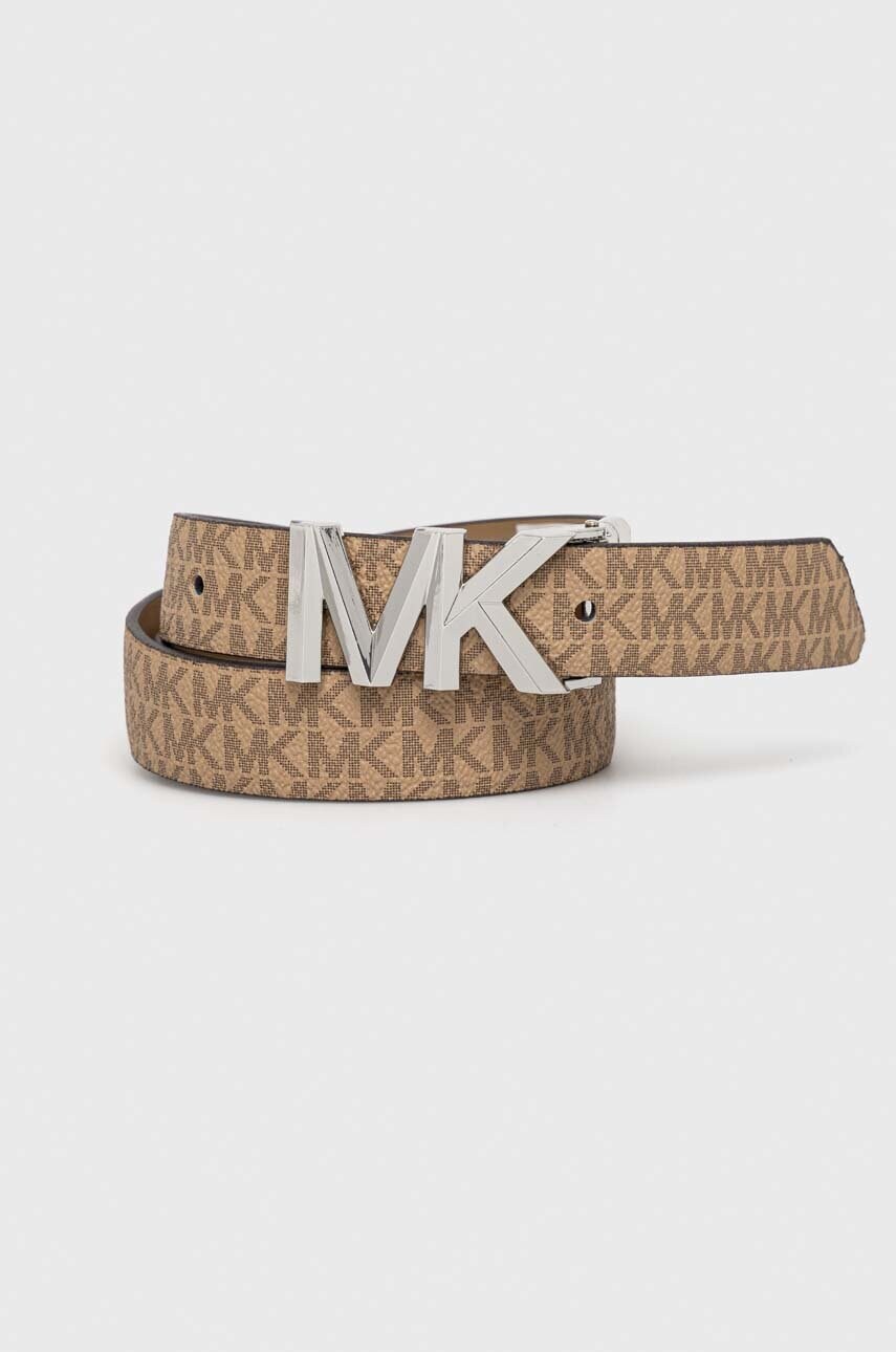 

Двосторонній шкіряний ремінь MICHAEL Michael Kors жіночий колір коричневий