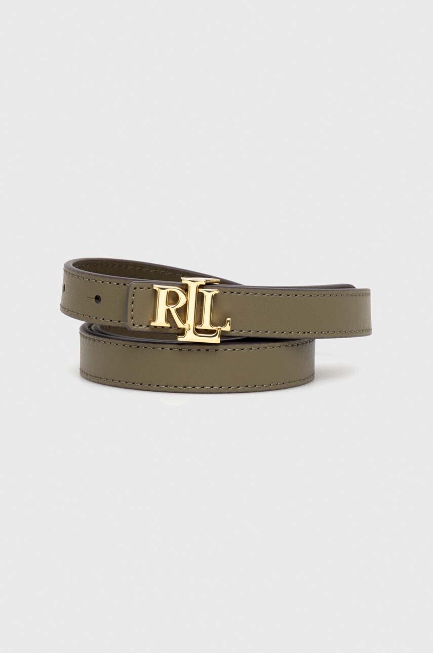 

Кожен колан с две лица Lauren Ralph Lauren дамски в зелено, Зелен
