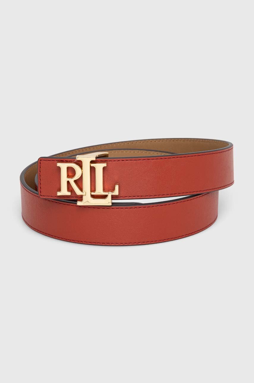 

Двосторонній шкіряний ремінь Lauren Ralph Lauren жіночий колір рожевий
