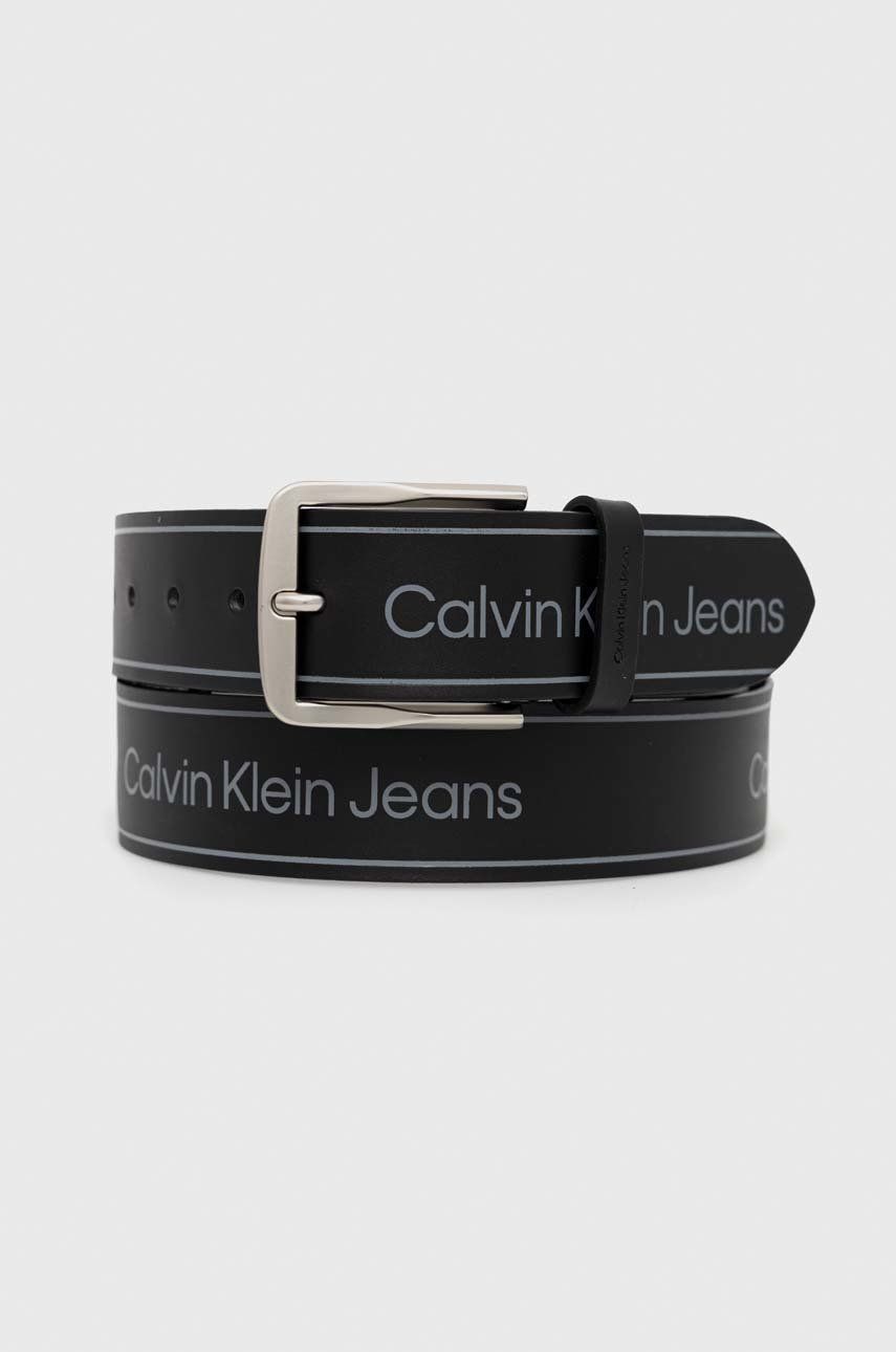Kožený pásek Calvin Klein Jeans pánský, černá barva - černá -  Hovězí useň