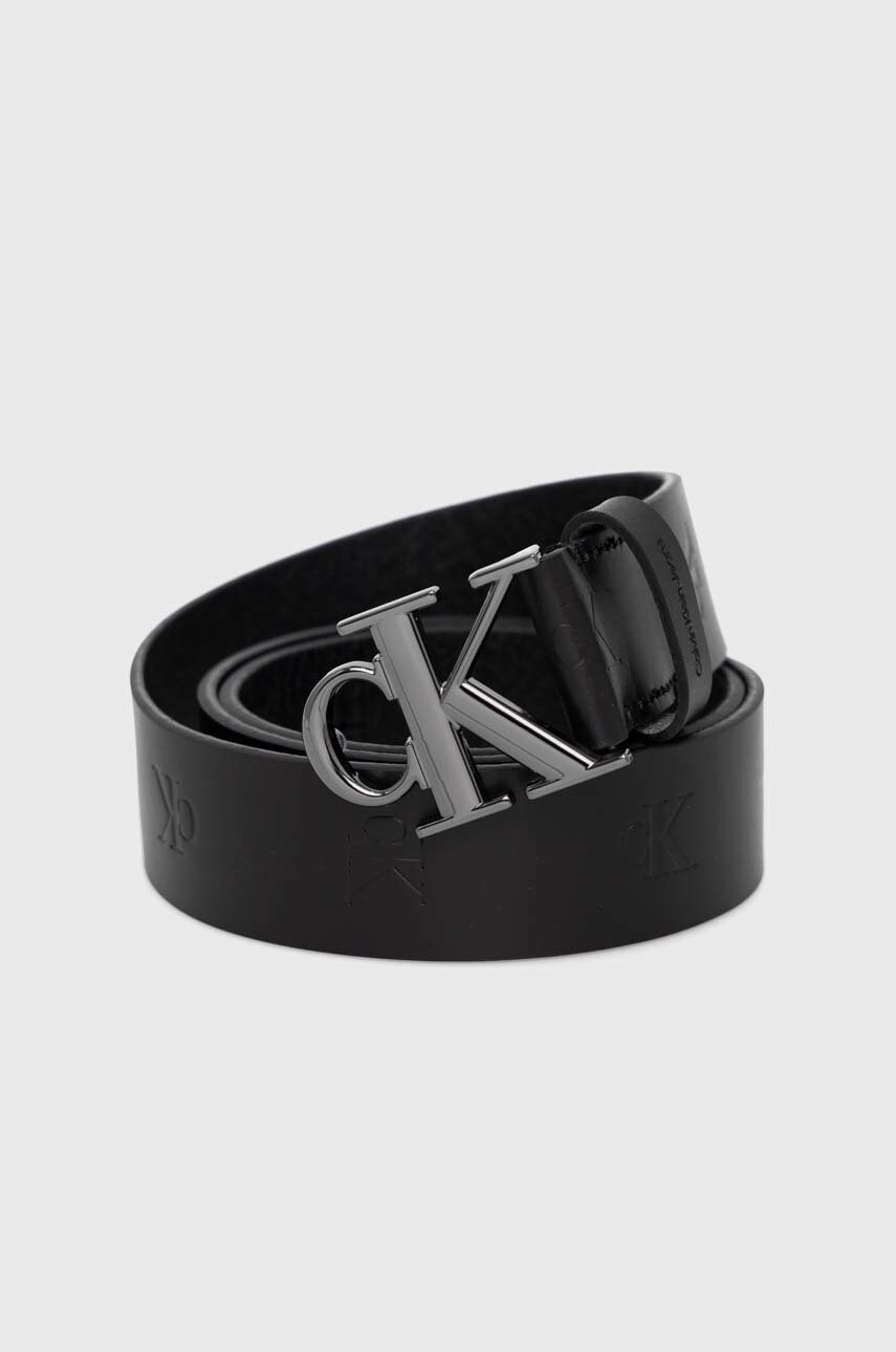 

Кожен колан Calvin Klein Jeans мъжки в черно, Черен