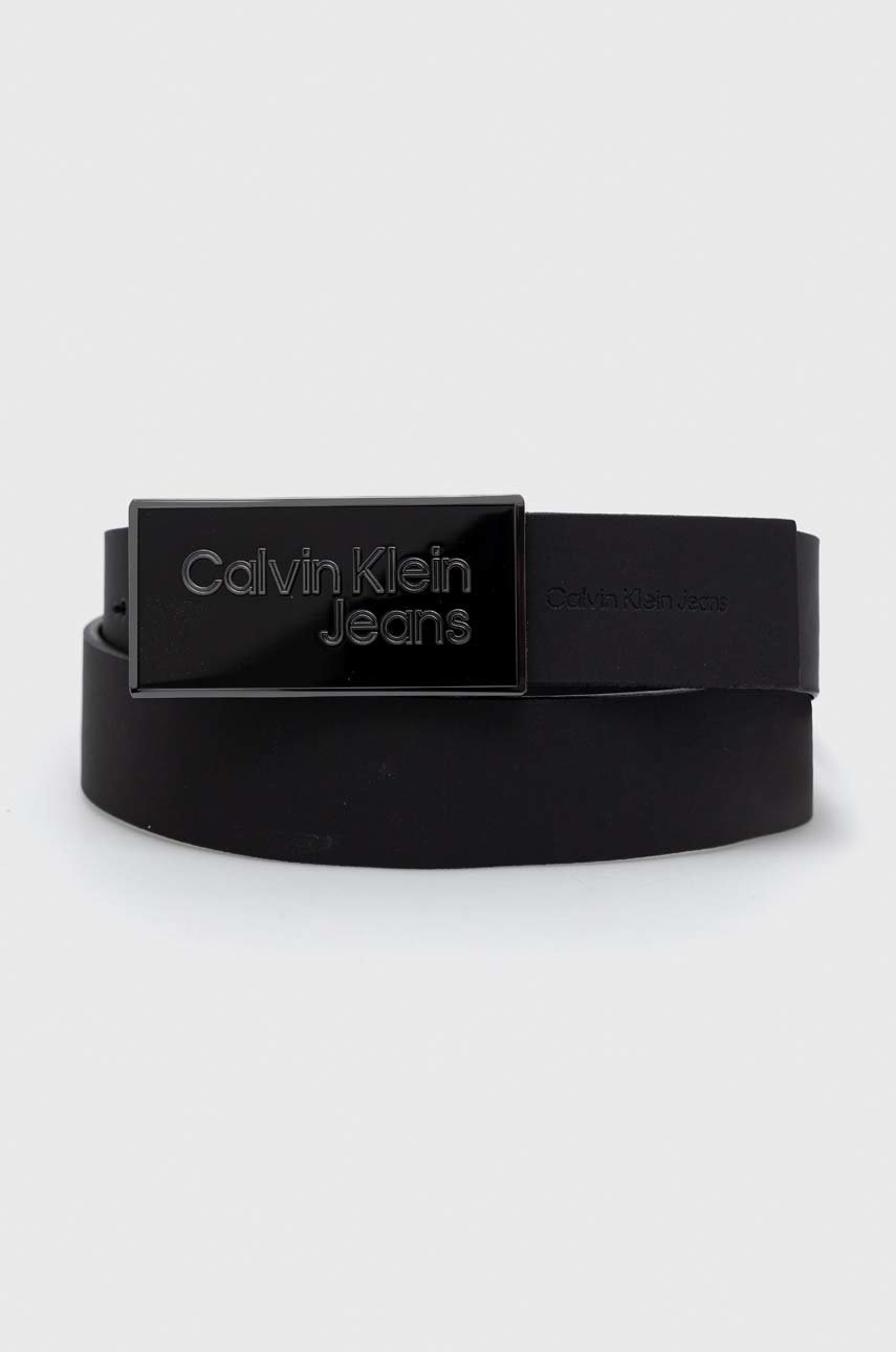 

Кожен колан Calvin Klein Jeans мъжки в черно, Черен