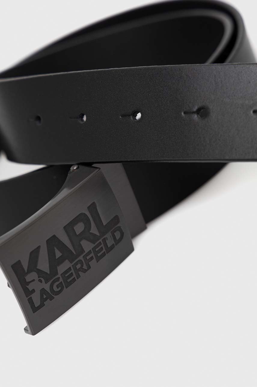

Кожаный ремень Karl Lagerfeld мужской цвет чёрный