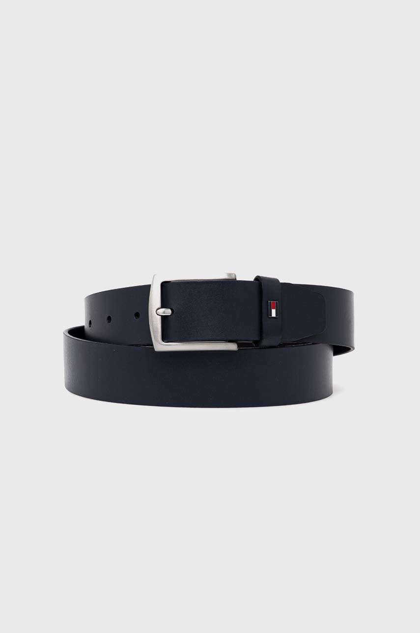 

Шкіряний ремінь Tommy Hilfiger чоловічий колір синій