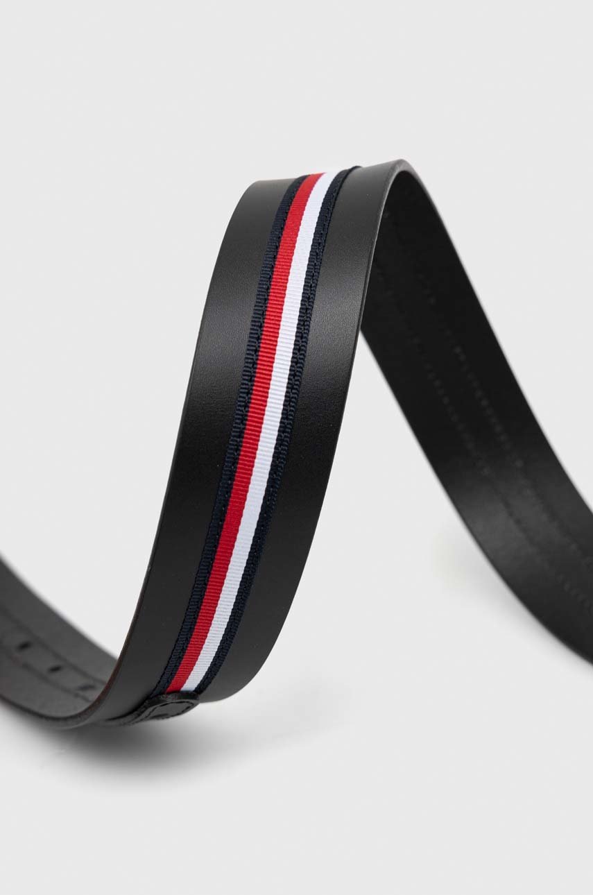 

Шкіряний ремінь Tommy Hilfiger чоловічий колір чорний